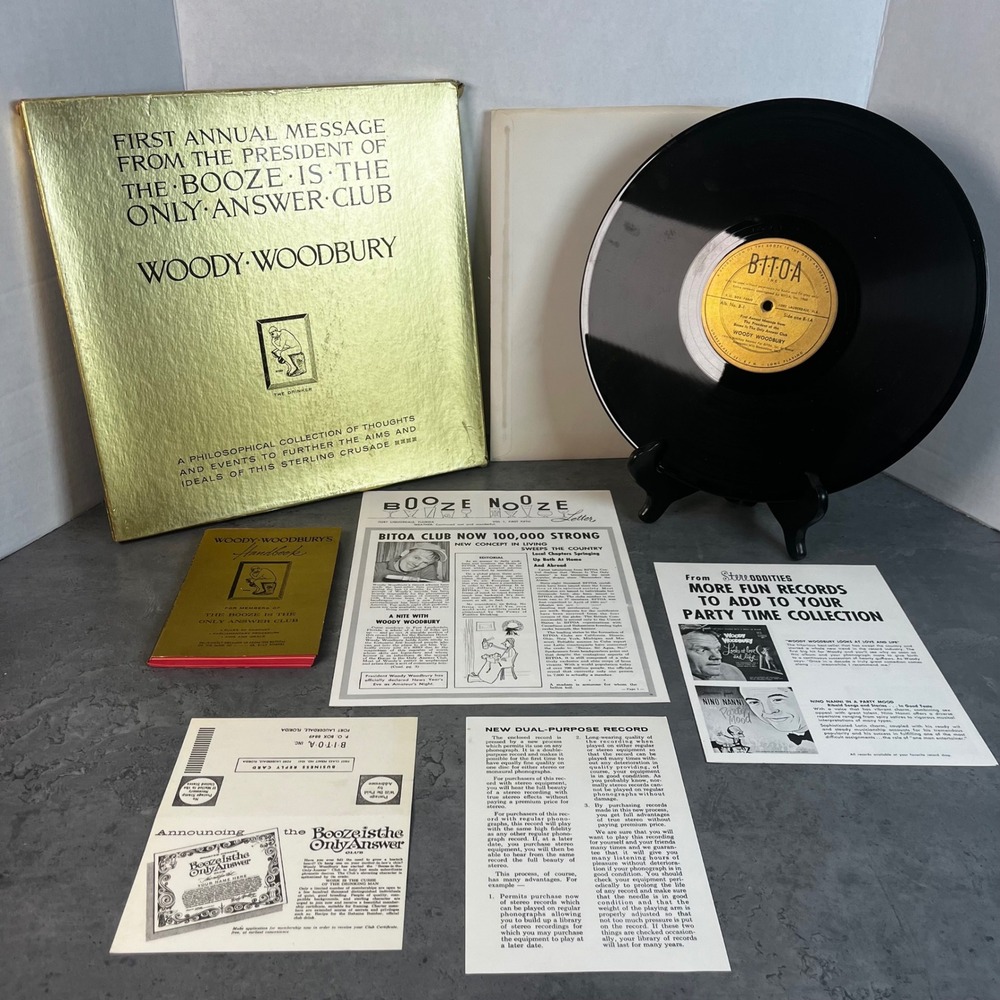Woody Woodbury Booze Is The Only Answer Club Vinyl Record‎ BITOA B-1 Gold 1960